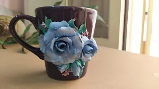 Polymer Clay rose Flower tutorial   طريقة سهلة لعمل وردة بالصلصال الحراري