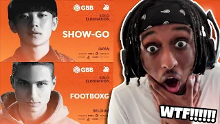 SHOW-GO & FOOTBOXG | Grand Beatbox Battle 2019 | Solo Elimination | YOLOW Beatbox Reaction