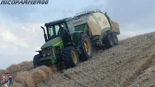 Raking and pressing straw 2k22 | JOHN DEERE 6930 + 8200 - ROC RT1000 + KRONE BIG PACK 1290 | NEPA