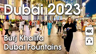 Dubai 🇦🇪 Burj Khalifa, Dubai Fountains, Led Show [ 4K ] Walking Tour