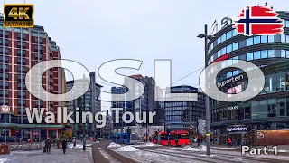 🇳🇴 Oslo, Norway - Winter Walking Tour - 4K UHD HDR video - part 1