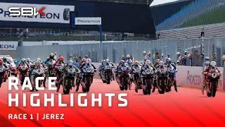 All the key moments from Race 1 at Jerez with the title on the line 🏆 | #ESPWorldSBK 🇪🇸