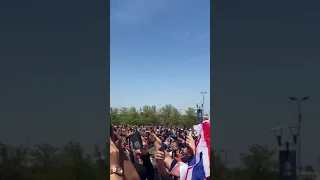 Canelo vs Saunders weigh in. Tyson Fury in crowd.