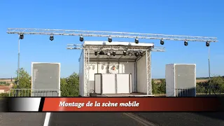 Montage scène mobile Magic'Anim, location podium couvert en Lorraine et Alsace stage mobile