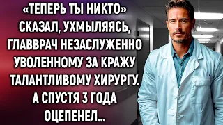 «Теперь ты никто» сказал главврач незаслуженно уволенному хирургу. А спустя 3 года…