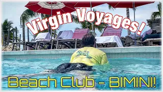 Beach Club BIMINI! Dinner At THE WAKE! & DUEL REALITY! VIRGIN VOYAGES CRUISE - SCARLET LADY - Day 3!