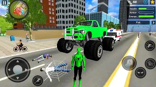 Monster Truck Drive at Vegas City - Spider Rope Hero Ninja Gangster Crime - Android Gameplay