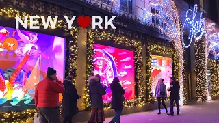 [4K]🇺🇸NYC Christmas Walk🎄 Midtown Manhattan, From Madison to 6th Ave. via Rockefeller Center✨⭐ 2021