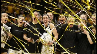 Caitlin Clark & other Hawkeyes go through Senior Day festivities