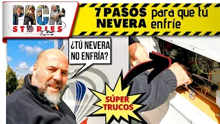 🤔🚐🧊¿Tú NEVERA no enfría? ➡  MANTENIMIENTO 🔧 de la NEVERA ❄ trivalente en 7 PASOS + TRUCOS!!