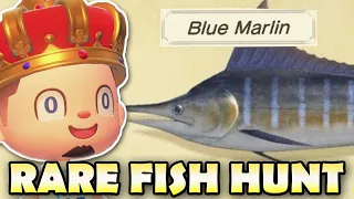 🐟 BLUE MARLIN, SNAPPING TURTLE, & CHAR HUNT!  Animal Crossing New Horizons RARE FISH HUNT!