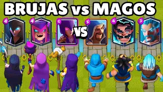 BRUJAS VS MAGOS | CUAL ES MEJOR? | 3vs3 | NUEVA BRUJA MADRE | CLASH ROYALE