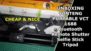 UNBOXING YUNTENG PORTABLE VCT 1688 Bluetooth Remote Shutter Selfie Stick Tripod (2021)