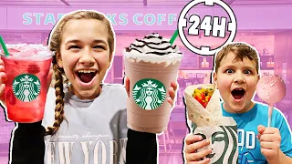 STARBUCKS For 24 Hours!! **Best Challenge Ever** | JKREW