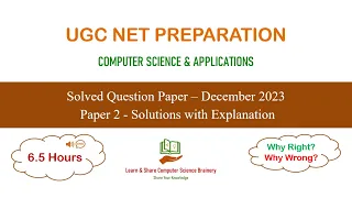 Dec 2023 Paper-2 (in English) UGC NET Computer Science - Solutions to 100 Questions