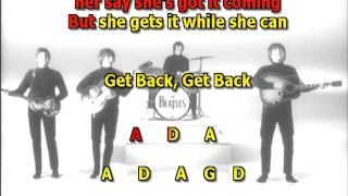 Get back Beatles best karaoke instrumental lyrics chords cover