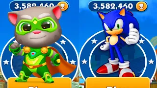 Talking Tom Gold Run vs Sonic Dash Android,ios Gameplay Run