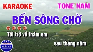 Karaoke Bến Sông Chờ Nhạc Sống Tone Nam Fm || Đoản Khúc Lam Giang || Phi Vân Điệp Khúc