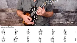12 Bar Basic Blues Chord Progression - Mandolin