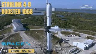 SpaceX Starlink 4-8 Launch in Seven Minutes, Booster 1058 Landing | February 21, 2022 | S67