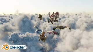 Flying Boat over the Clouds - Blender CGI Animation - Cycles X