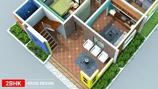 28×32 house plan design 2 bedroom | low budget house design