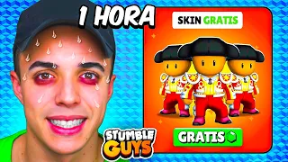 JUGUÉ 1 HORA y CONSEGUÍ GRATIS la NUEVA SKIN! 😱 STUMBLE GUYS