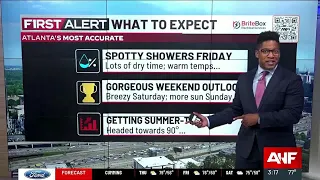 First Alert | Spotty showers Friday; warmer temperatures ahead