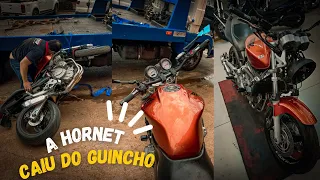 Derrubaram minha moto de cima do guincho | Hornet Carburada só prejuízo !!!