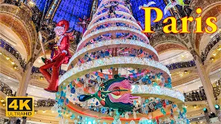 Paris , France  🇫🇷 - Christmas Lights 2022 - Paris Christmas Walk | Paris 4K | A Walk In Paris