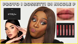 Provo i rossetti di NICOLE PALLADO | After S€X Kit su Swatch PELLE SCURA