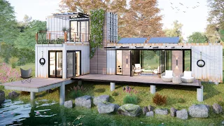 Shipping Container House Designs  || Can't Help Falling In Love With This CHARMING Small House.