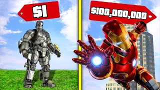 IRON MAN  de $1 vs IRON MAN de $100.000.000 en GTA 5