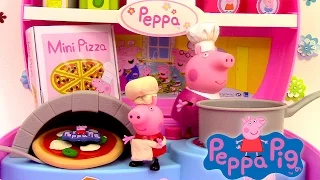 Peppa Pig Mini Pizzeria Jouet Playset Play doh ♥ Pizza shop carry case