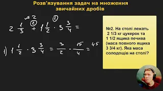 6М2.2.4. Розв'язування задач на множення звичайних дробів