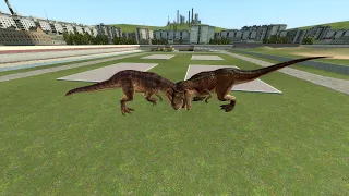 Garry's Mod VJ Base Turok Snpcs  Scarface T rex vs  Giganotosaurus vs  player