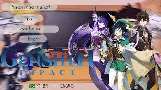 🍁Hashiras react to genshin impact characters (Archons)🍁PT-BR - ENG || genshin/kny || gacha club