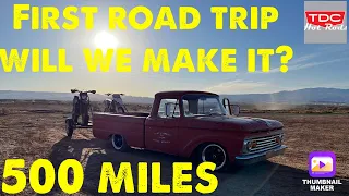 1965  F100 crown vic swap On its maiden voyage almost 500 miles. Will we make it???