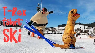 T-Rex Goes To Local Skislope!