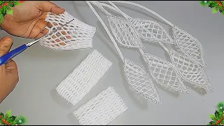 Easy Poinsettia Flower making idea From waste Fruit foam Net | DIY Christmas craft idea🎄305