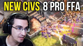 NEW CIVS ONLY 8 PRO PLAYER FFA in AOE4!!!