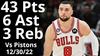 Zach Lavine 43 Pts 6 Ast 3 Reb vs Pistons Highlights