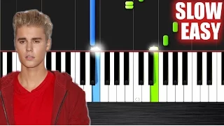 Justin Bieber - Love Yourself - SLOW EASY Piano Tutorial by PlutaX