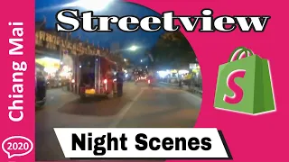 Chiang Mai Street View | Night Scenes | More driving around the city