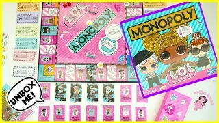 LOL Surprise Monopoly Game How to Play + Unboxing 6 Surprise Accessories Kids Board Game