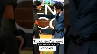 Tom Holland keeping eye out on Timothée Chalamet on his gf Zendaya #shorts #zendaya #duneparttwo