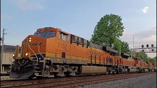 Dominantly Forceful Norfolk Southern & Vigorously Assertive BNSF w/NS #4006 Surprise Friendly Wave!