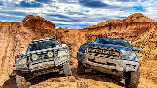 Pajero vs Ranger Raptor OFFROAD Battle | Loveday 4x4 Adventure Park - Part 1