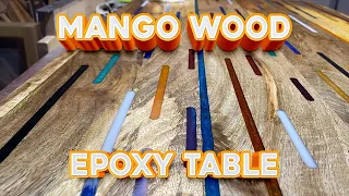 #15. Mango wood and epoxy table