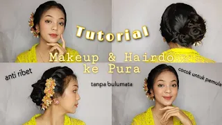 TUTORIAL MAKEUP&HAIRDO ke PURA/KONDANGAN || Simple tanpa bulumata